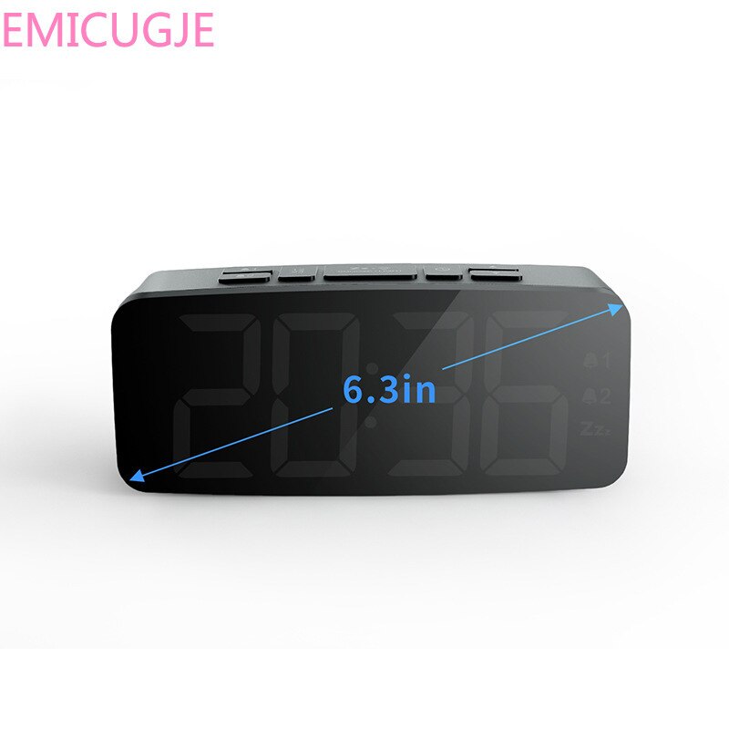 Silent Snooze Alarm Clock Luminous Digital Table ClockBig Numbers Electric LED Alarm Clock with Dual Alarm Bedroom