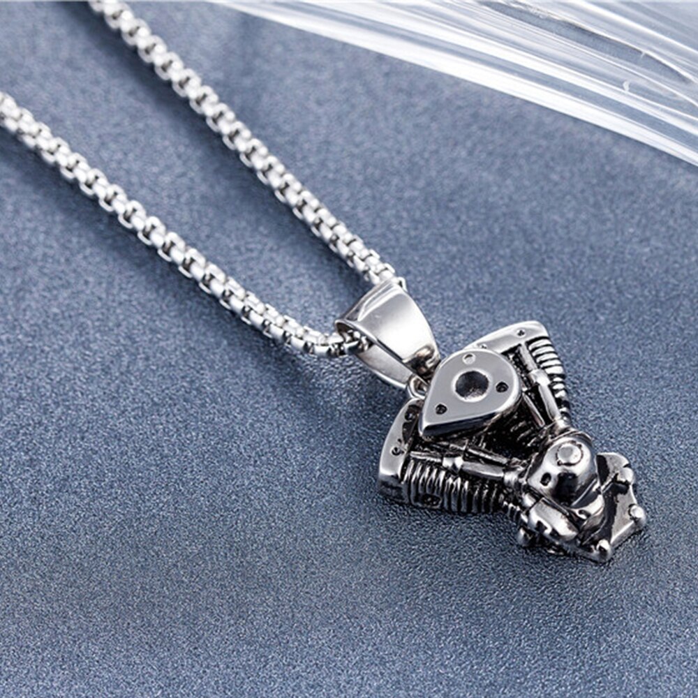 Creatieve Hip-Hop Rock Retro Locomotief Motorfiets Motor Punk Dominante Mannen Hanger Ketting Sieraden