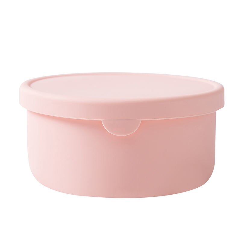 Silicone Lunch box fresh-keeping box Leak-proof Fruit Salad Bowl Microwave Tableware For Women Meal Prep Food Storage Containers: Pink 700ml