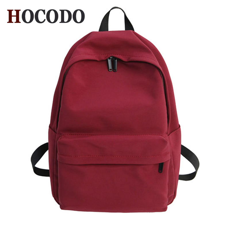 Hocodo Effen Canvas Rugzak Voor Tieners Vrouwen Casual Grote Capaciteit Schooltas Eenvoudige College Wind Rugzak Mochila