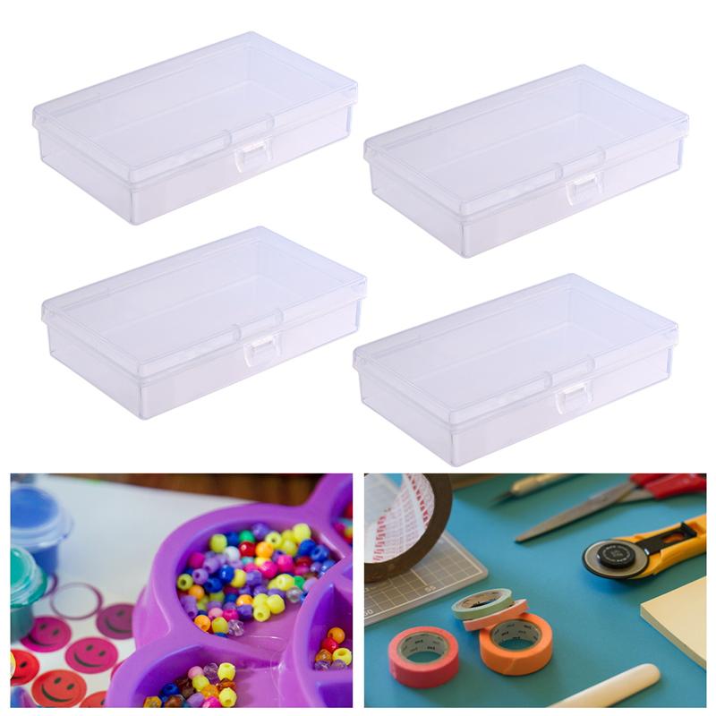 6pcs Clear Plastic Containers Box Transparent Case Tool Box Useful Package Container Storage Box For Home Bedroom Shop