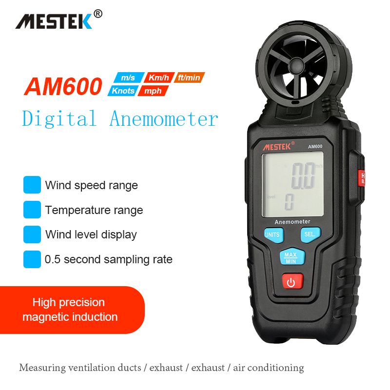 Anemometro Digitale MESTEK Portatile - Misura Velocità Vento, Temperatura, Con Retroilluminazione Per Esterni - Foto 7