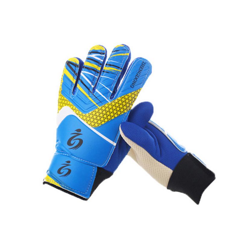 ZHENGDONG Children Soccer Goalkeeper Gloves + Leg Guard S1010 Goalkeeper Soft Gloves Size 5/6/7 Football Equipment: Blue / L