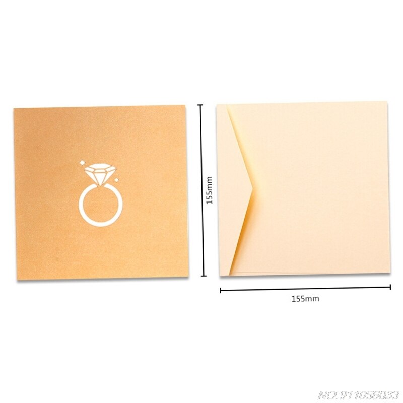 3D Pop Up Ring Wedding Invitation Card Birthday Christmas Mother's Day Gif N11 20