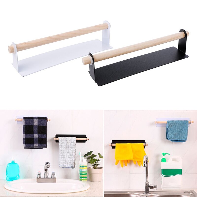 Handdoek Houder Badkamer Handdoeken Rack Hanger Houten Muur Opknoping Handdoek Bar Organizer Opslag Plank