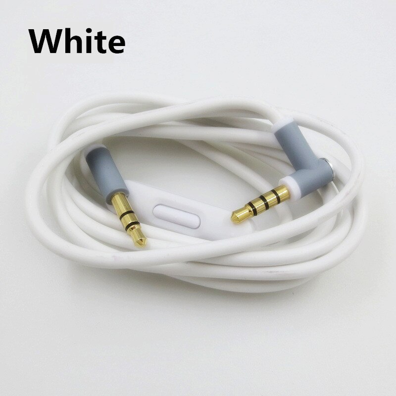 Vervanging Audio Kabel Cord Wire Met In-Line Microfoon En Controle Voor Beats By Dr Dre Solo Studio Pro detox Hoofdtelefoon 2.15: WHITE