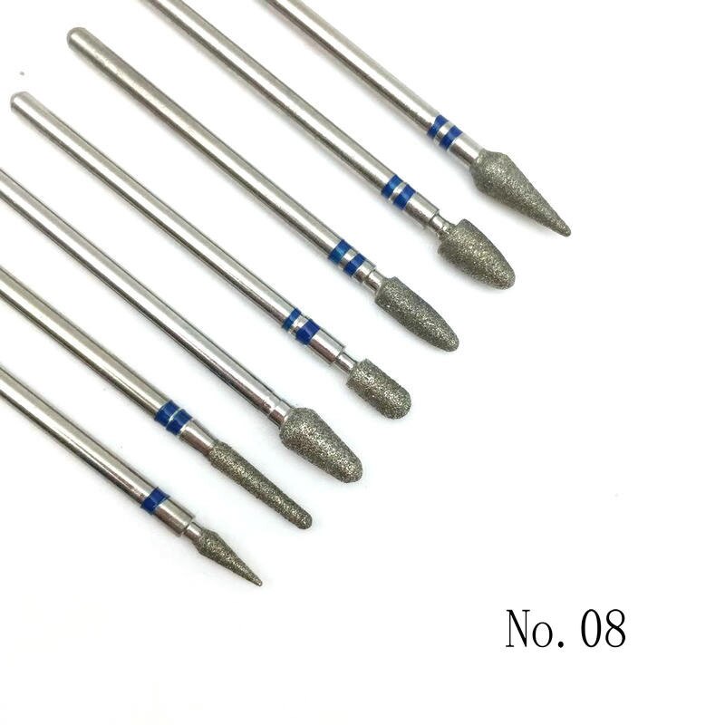 6 Stuks Nagel Boor Set Voor Elektrische Frezen Pedicure Manicure Machine Nail File Slijpen Hoofd Nail Tool Accessoires: 7Pcs Set 8