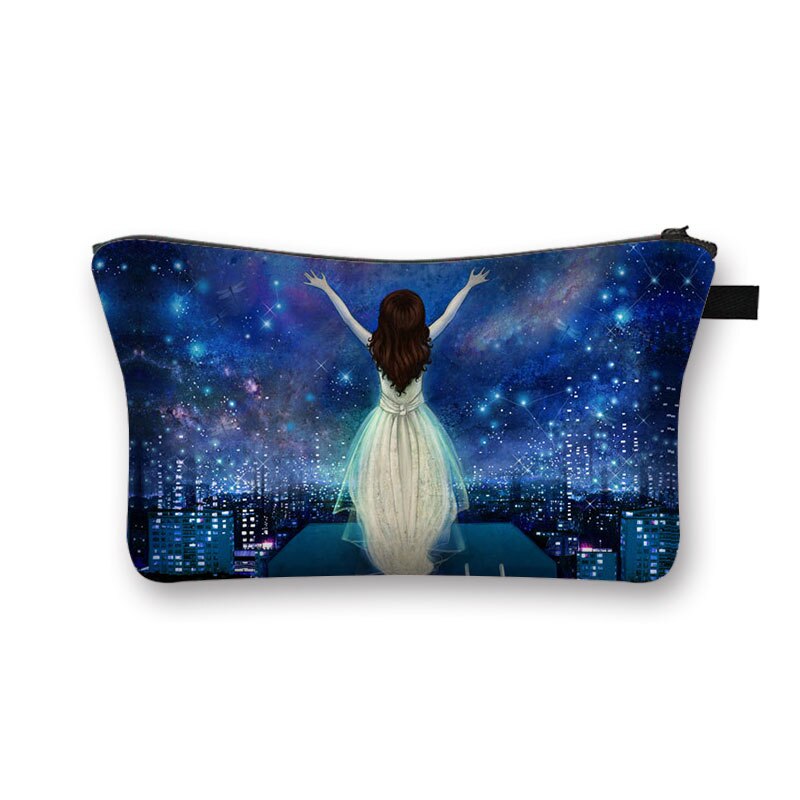 Galaxy Star Print kosmetyczki planeta kobiety makijaż torby damskie szminki przechowywanie kosmetyki torba dziewczyny kosmetyczka organizatorzy: hzbGalaxy02