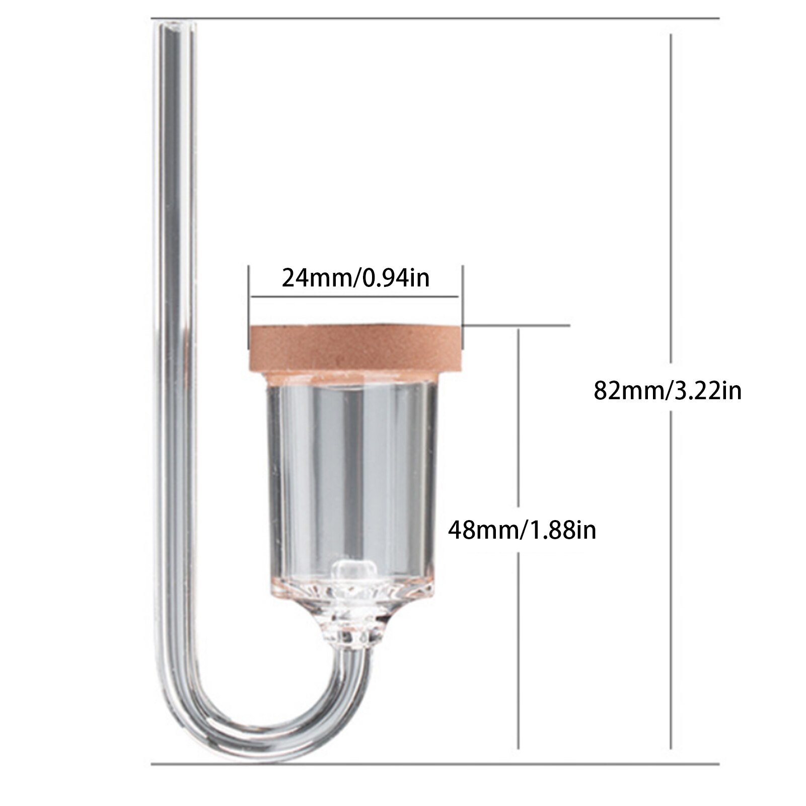 Acrylic Clear Aquarium CO2 Diffuser CO2 Dioxide Atomizer Check Valve Replacement Exchange Aquarium Plant Tank
