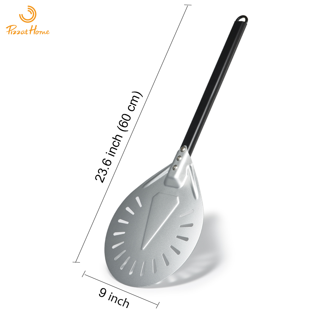 PizzAtHome 7/8/9 Zoll Pizza Drehschale Aluminium Pizzaschaufel Pizzaschale Paddel Kurzes Pizzawerkzeug Ofenzubehör: Schokolade