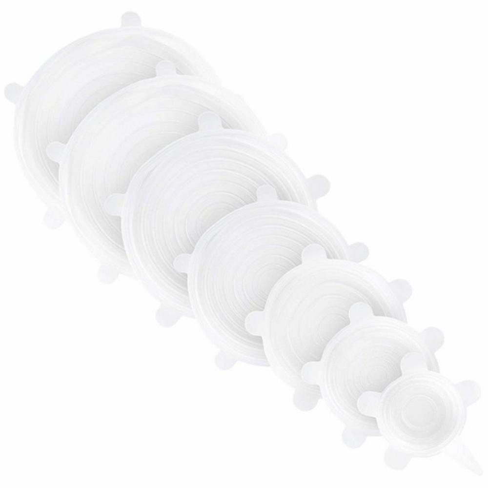 6 Stck Silikon strecken Deckel Wiederverwendbare Luftdichte Lebensmittel wickeln Abdeckungen Halten Lebensmittel Frisch Versiegelt Küche Zubehör Silikon Frische Deckel