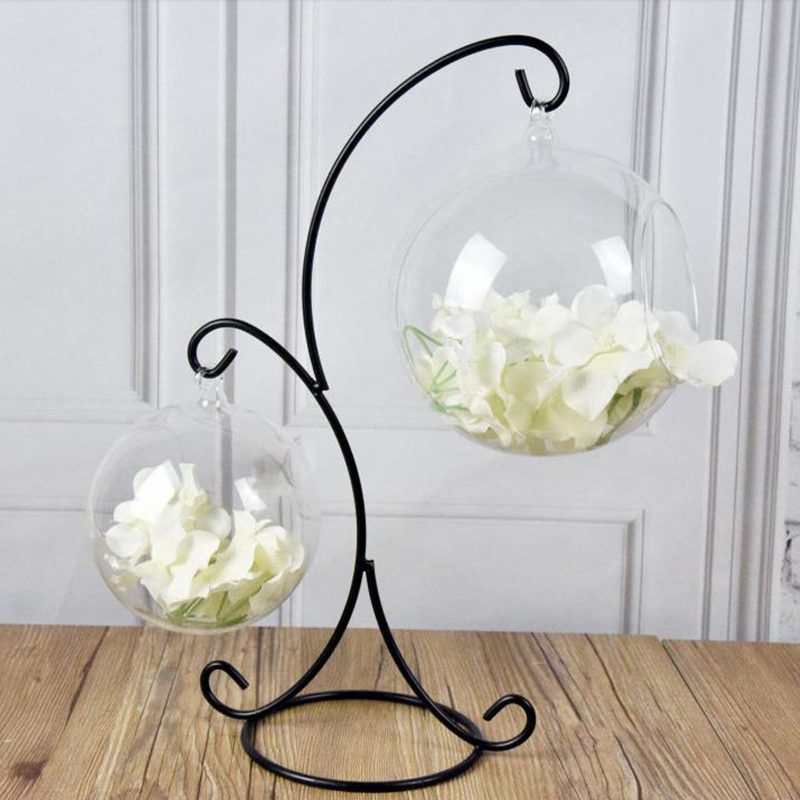 Hängen 37CM Doppel Haken Metall Eisen Leuchter Kerzenhalter Anlage Glas Flasche Ständer Hochzeit Büro Zu Hause Auto Dekoration