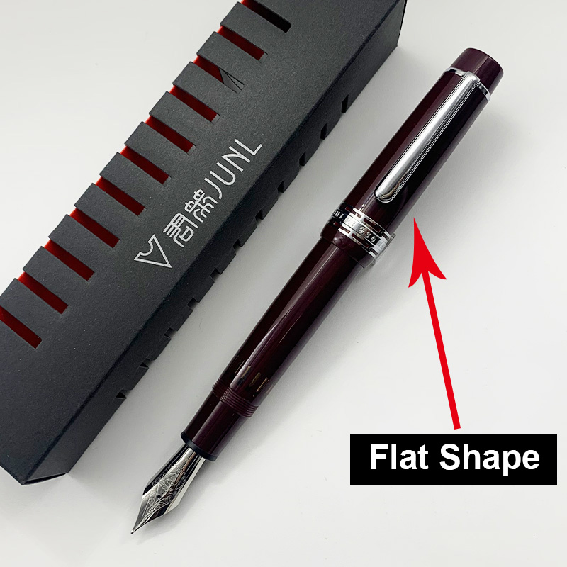 ¡Panda blanca! WingSung/JUNLAI pluma estilográfica grande de pistón de resina 930 N0.9 Iraurita F/M/B pluma de de escritura para estudiantes de negocios: Negro / o.b.