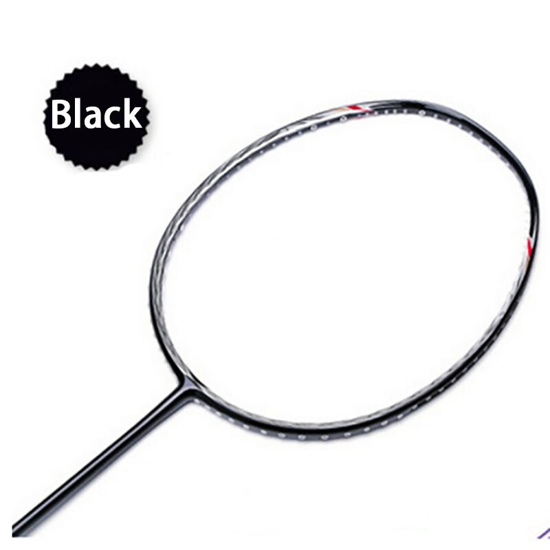 5U Badminton Racket Carbon G4 Ultralight Offensive Defensive Badminton Racket Racquet Training Sports With Bag: Black