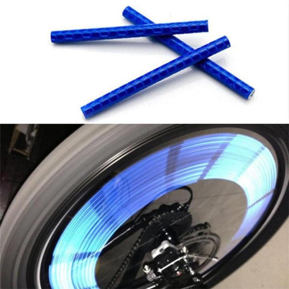 12Stck Fahrrad Reflektierende Rohr Mountainbike Reiten Rad Felge Sprach Berg Clip Rohr Warnung Licht Streifen Reflektor Reflektierende