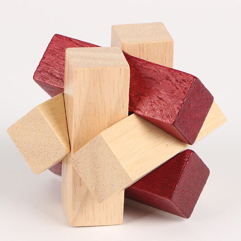 Kong Ming Luban Lock Chinese Traditional Toy Unique 3D Wooden Puzzles Classical Intellectual Wooden Cube Educational Toy Gi: 4