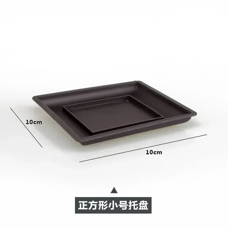 1PC Platz Blumentopf Nachahmung Kunststoff Balkon Töpfe Blume Bonsai Schüssel Kindergarten Becken Pflanzer Nachahmung Rechteck Blumentöpfe: Schwarz