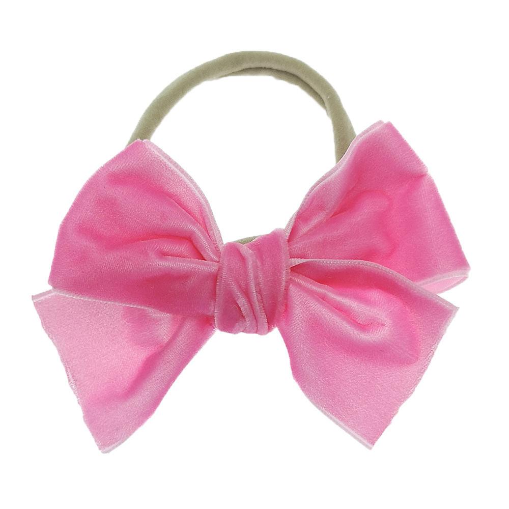 Effen Fluwelen Strik Baby Hoofdbanden Voor Meisjes Handgemaakte Nylon Elastische Zachte Knoop Baby Tulband Hoofdband Pasgeboren Baby Haaraccessoires