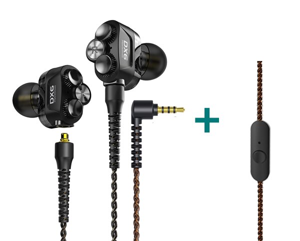 Plextone DX6 Lösen Sport Kopfhörer Kombinierbar Bluetooth 5,0 3,5mm HIFI Stereo Bass kopfhörer TYP C Verdrahtet Ohrhörer MMCX Kabel: black 3.5mm mic