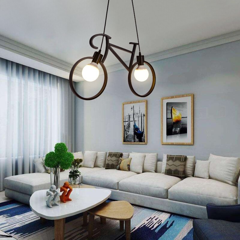 Retro Fiets Kroonluchter Verlichting Industriële Edison Led Kroonluchters Voor Kinderkamer Eetkamer Woonkamer Kroonluchter Loft Lamp