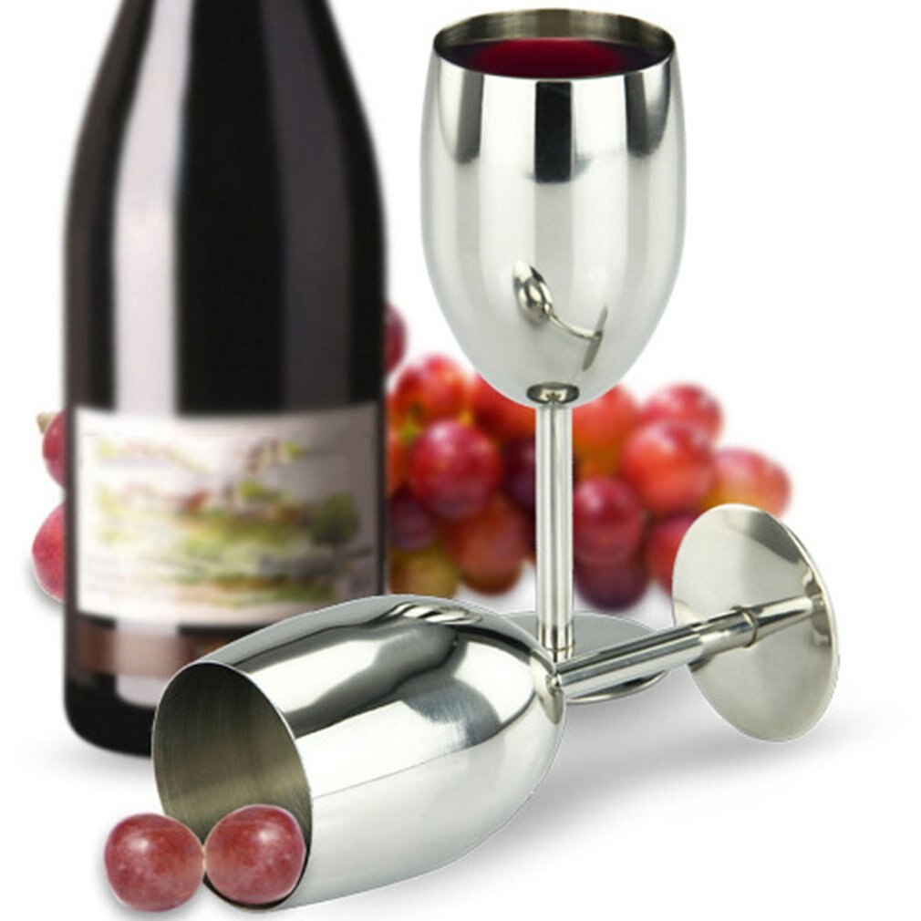 Stainless Steel Red Wine Goblet Bar Party Beer Juice Drink Champagne Cup Rust Resistant Durable Easy to Clean Party Supplies