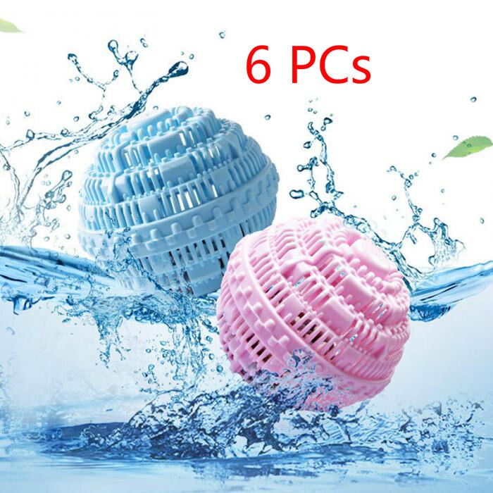 Bolas de limpieza reutilizables para ropa, productos mágicos antibobinado para lavado de ropa, lavadora, herramientas de limpieza de moleculas de anión: 3 blue 3 pink
