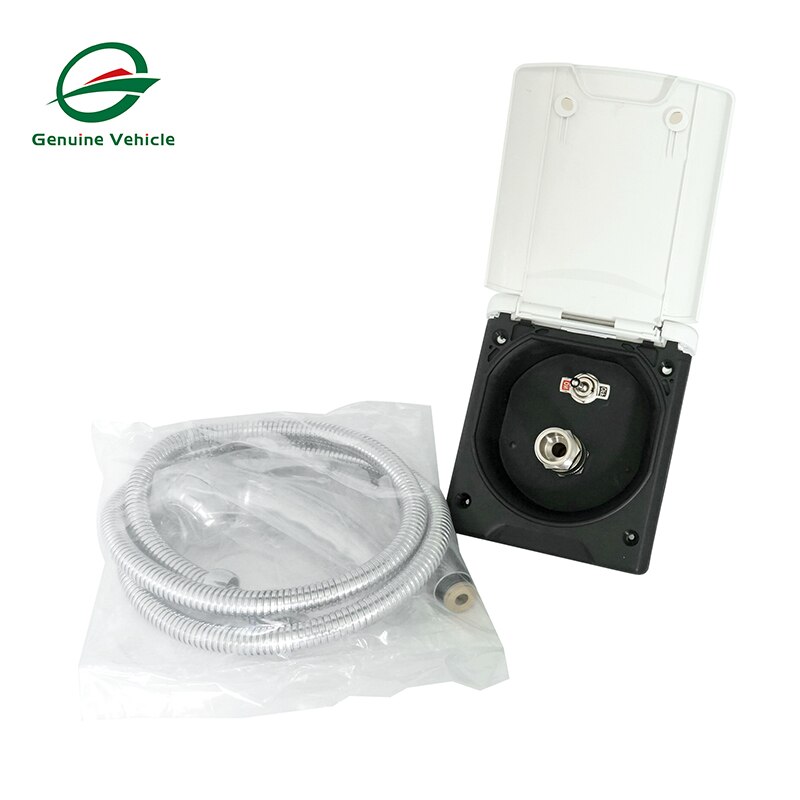 RV Shower Box Kit With 1.5m Hose &amp; Faucet White Exterior Shower Kit For Marine Boat Caravan Camper Travel Shower Accessories