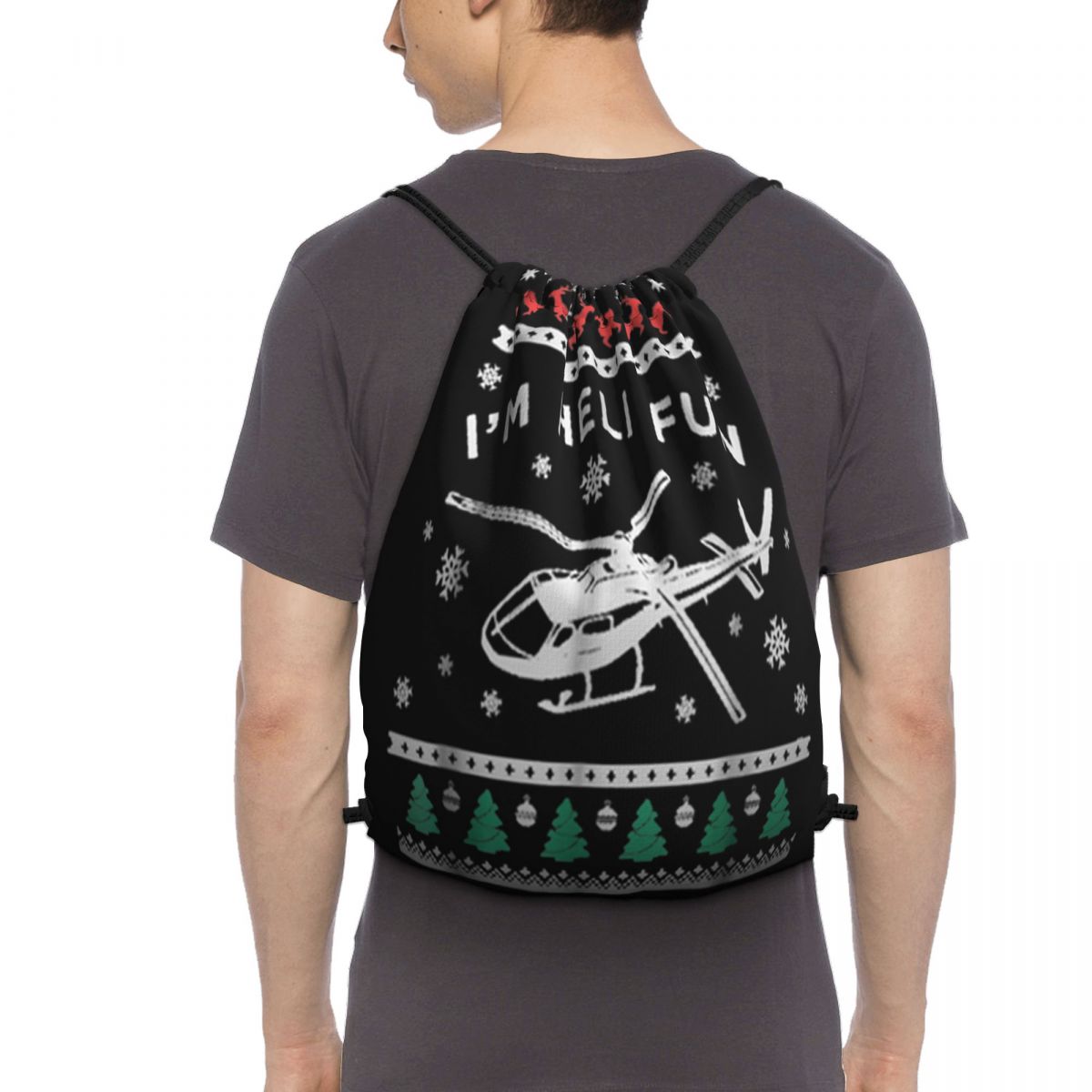 Pretty Helicopter Ugly Christmas Heli Pilot Dj Latest Brand Youth Middle Aged Cheap Bags Backpack Bag