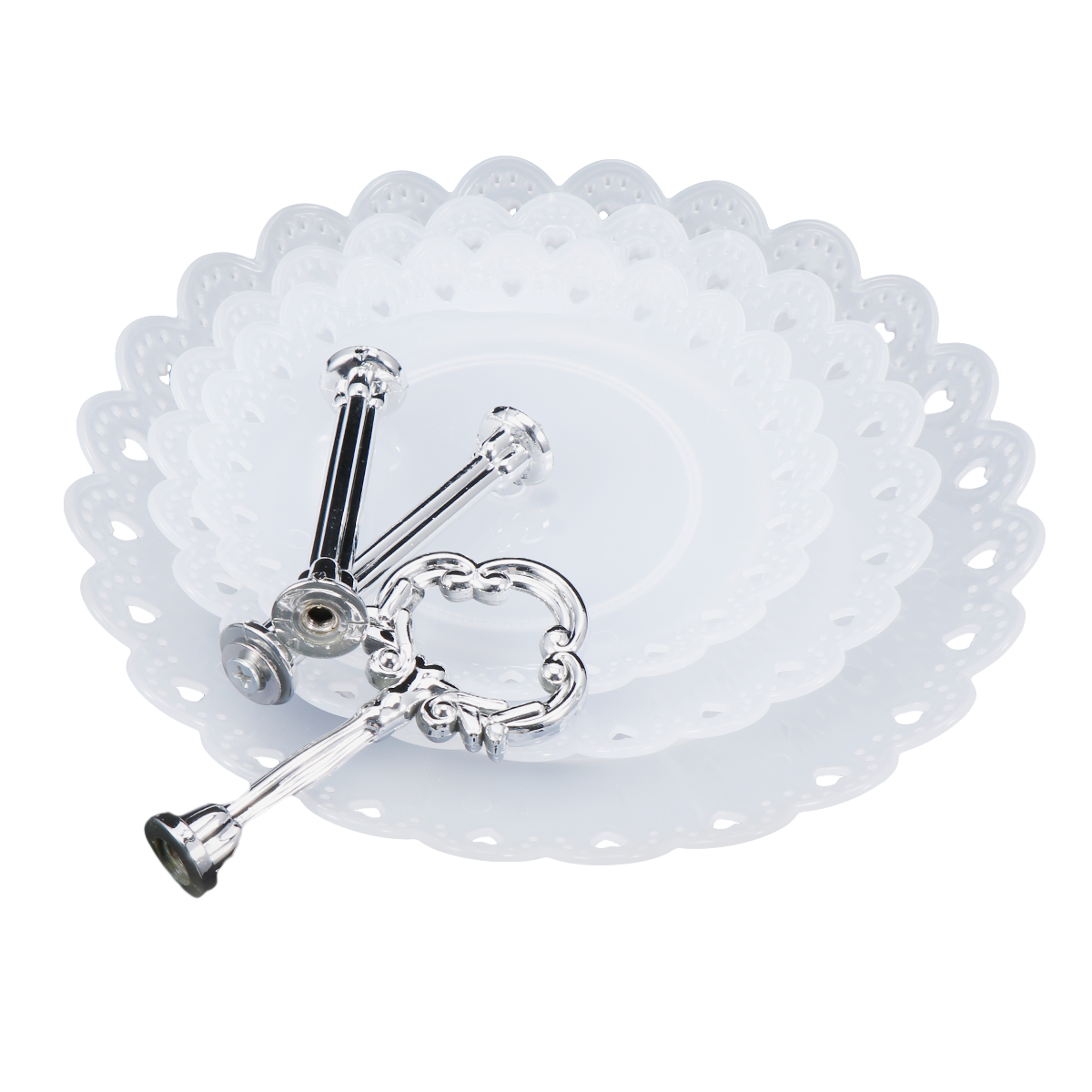 Stojak na ciasto 3-poziomowy Duża Pojemność Stojak na Wesele Urodziny Bankiet Ekspozycja Ciast Talerze na Owoce Podajnik na Desery Kuchnia