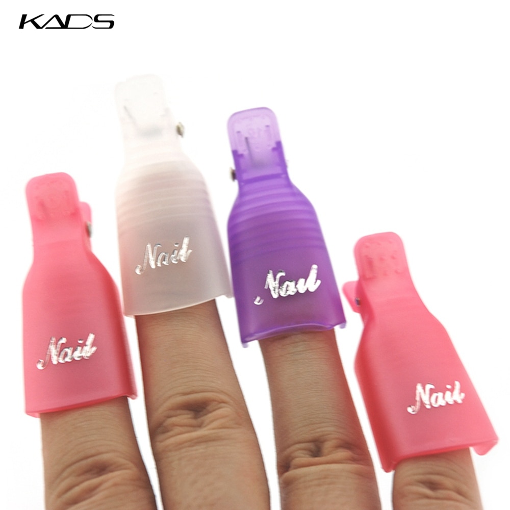 Kads 10 stuks/pak plastic nagelgereedschap acryl nagelkunst afweekmiddel uv gel nagellakremover wrap clip kap nagels voor nagelproduct