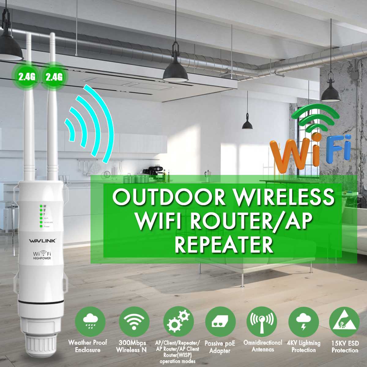 Wavlink 3 in 1 WN570HN2 N300 Wireless Repeater POA Sub-European regulations Wireless Relay Repeater