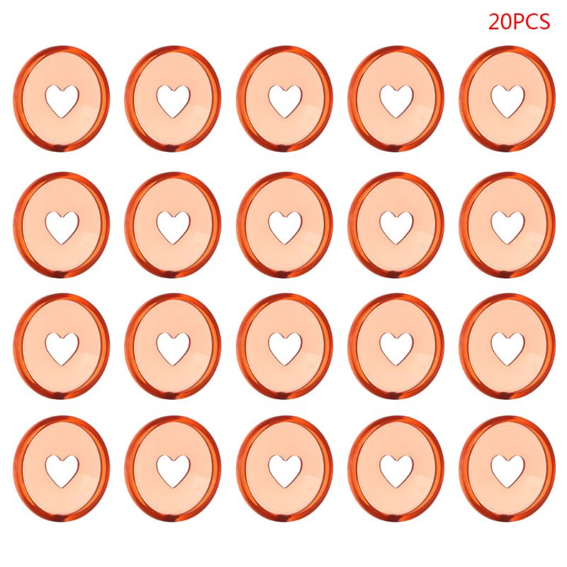 20 stk 35mm gennemsigtige hjertebindere ringe svampe hul løvblade notesbog indbinding plast disk spænde hoop diy: Orange