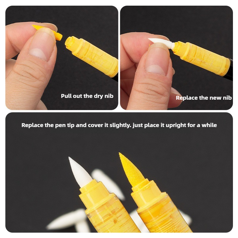 100/1 PCS GuangNa Replacement Cores for Acrylic Pigment Markers Soft Dual Tips DIY for kids Painting Wood Stone Art Stationery