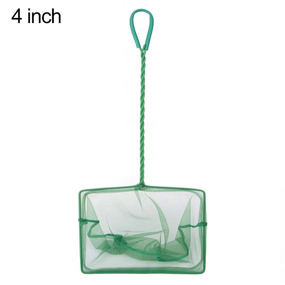 Draagbare aquarium vis garnalen snelvangnet gaas visnet lange steel gereedschap reinigingsgereedschap: 4 inch