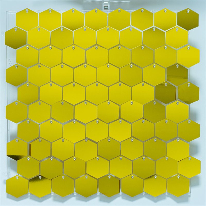 12PCS Hexagon Glitter Sequins Party Backdrop Shimmer Wall Panels Wedding Birthday Christmas Event Decorations Reusable Wall