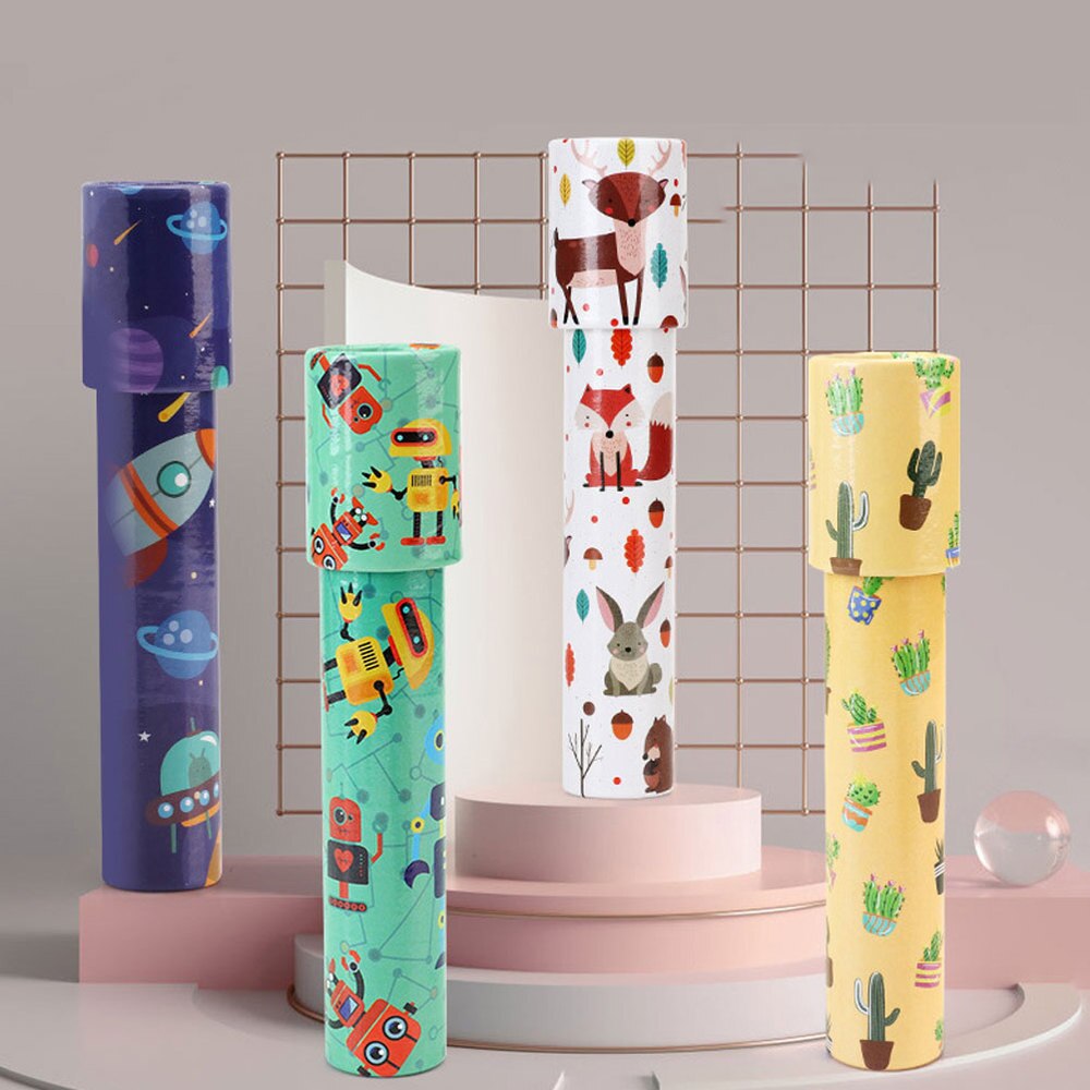 4 pièces en plastique kaléidoscope classique jouet intéressant kaléidoscope enfants kaléidoscope jouet éducatif drôle jouet pour les enfants à la maison: Default Title