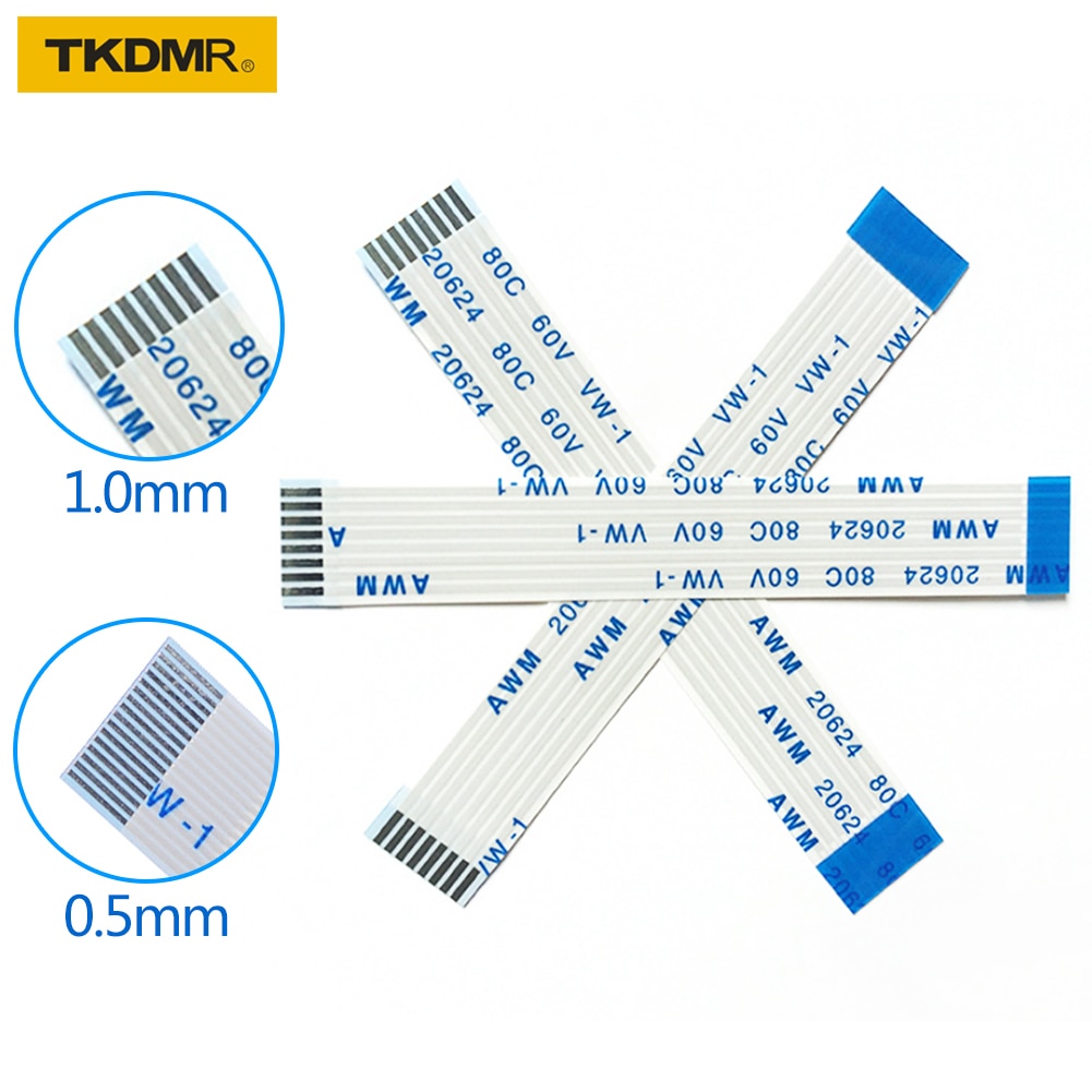 TKDMR, cable plano flexible FFC FPC, cable LCD AWM 20624 80C 60V VW-1 1MM, Conector de 4 pines 50-300MM, Conector de cable 4P-40P