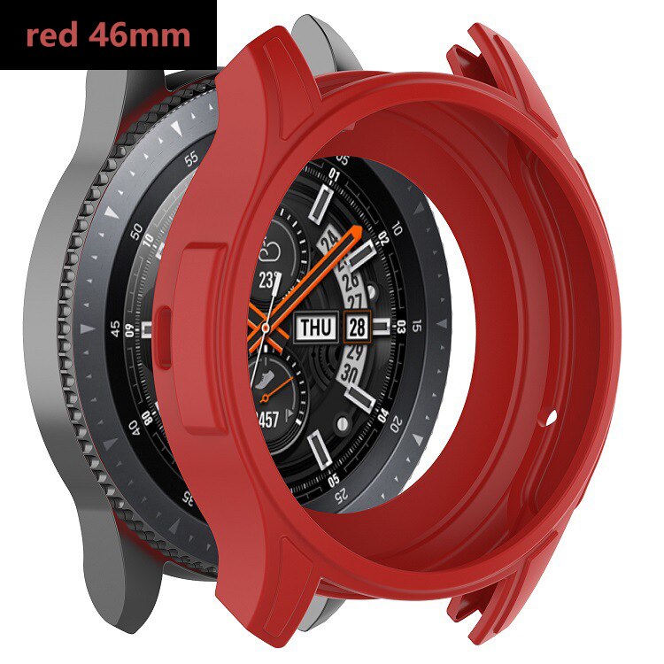 Gear S3 Frontier Case For Samsung Galaxy Watch 46mm band gear S3 Silicone Protect Cover Protective shell Watch Accessories: red 46mm