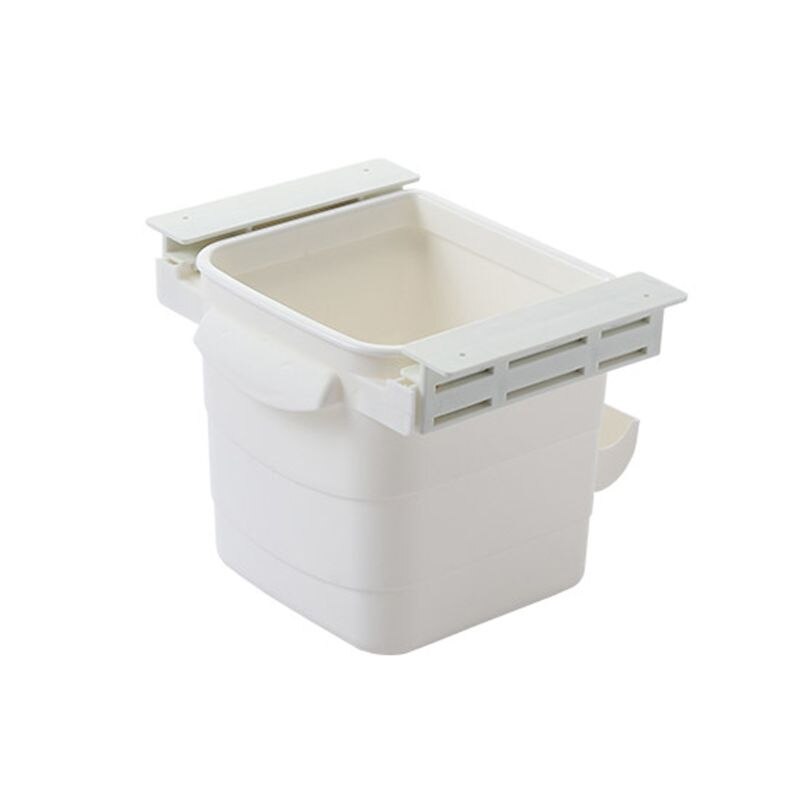 Retractable Plastic Trash Can Kitchen Hidden Waste Bin Cabinet Door Hanging Garbage Can Office Cleaning Tool Waste Sorting E5