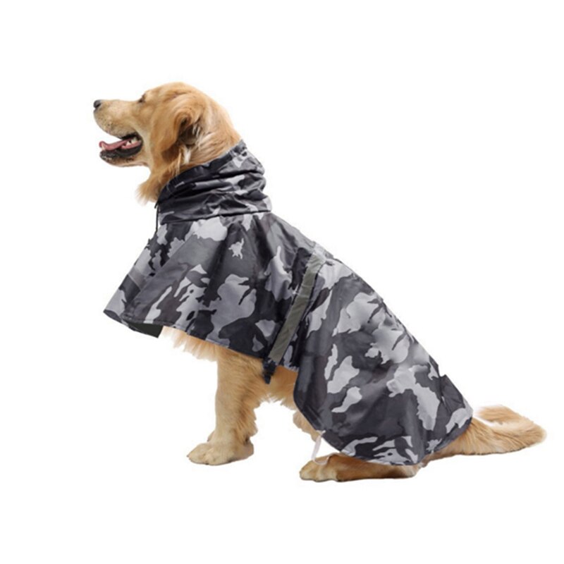 Hunde-Regenmantel Mit Kapuze - Wasserdichter Regenanzug Mit Reflektorstreifen