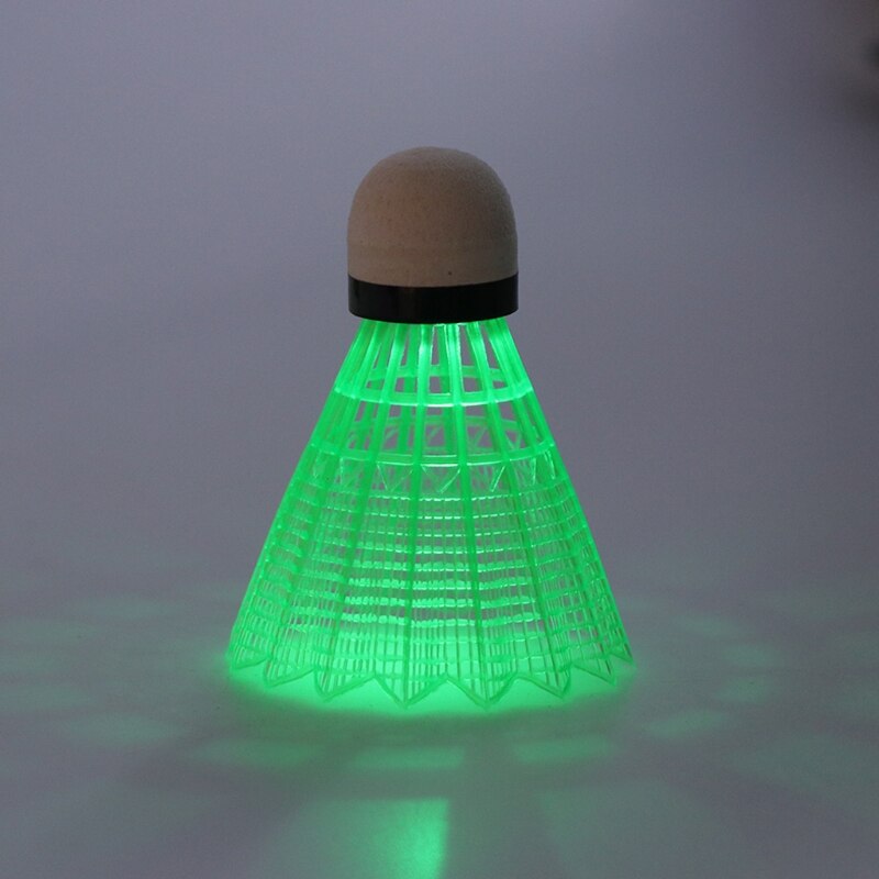 3 stk ledet glødende lys op plast badminton fjerbolde farverige belysningskugler