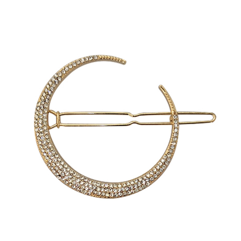Horquillas laterales de cristal para mujer, pasadores de Metal para el cabello, accesorios para el cabello para niña, conjunto de Clips de diamantes de imitación con estrellas y Luna, horquillas de estrella: PLATEADO