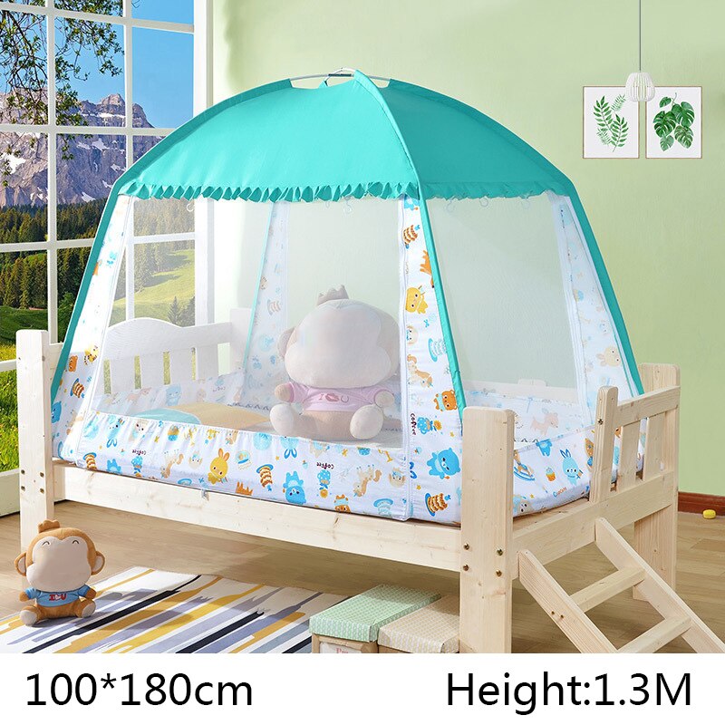Multipurpose Kids Mosquito Net Infant Bed Canopy Curtain Dome Tent Summer Bed Floor Netting Tent Outdoor Camping Mosquito Bed: Blue-100x180x130cm