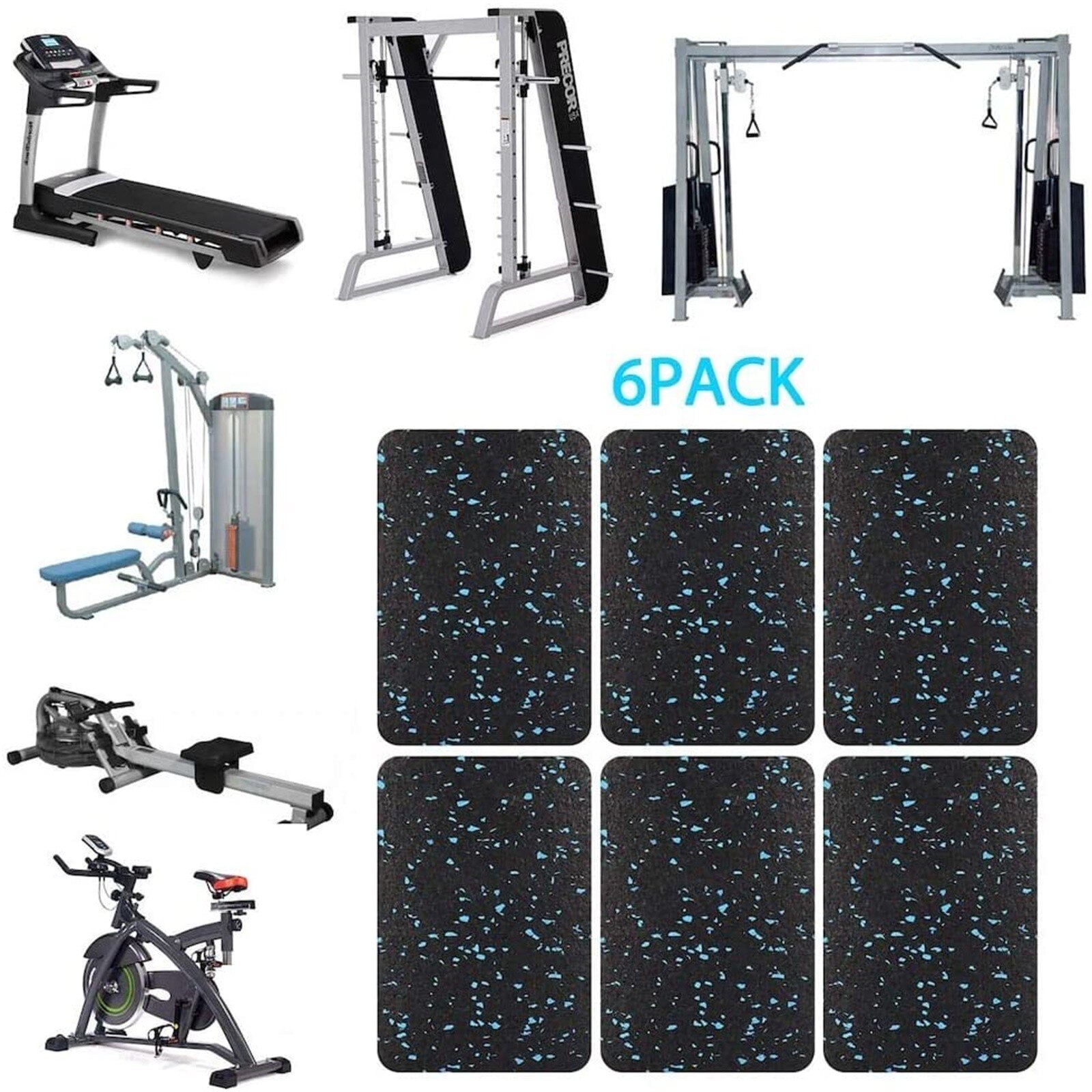 Treadmill Mat Exercise Equipment Mat High-density Rubber (12x8x1cm）