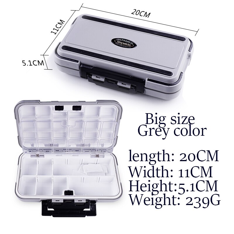 Waterproof Fishing Accessories Protection Box Adjustable Multi Grid Box Double Locking Buckle Fish Accessories Coat Fishing Tool: Grey big size