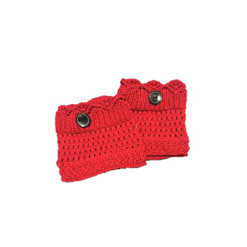 Calentadores de piernas de Invierno para mujer, botas de punto de ganchillo, puños, botas cortas elásticas, calcetines negros, botas cálidas informales de , 2 piezas