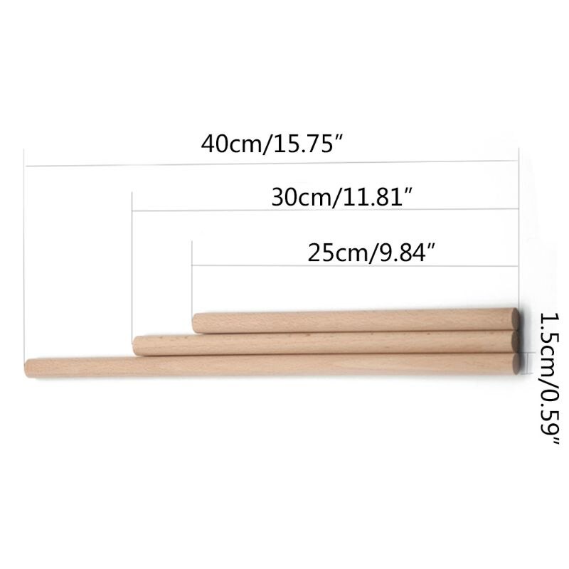 6Pcs/Set Round Wooden Dowel Rods Sturdy Weaving Tapestry Wood Stick Model Making DIY Craft Supplies