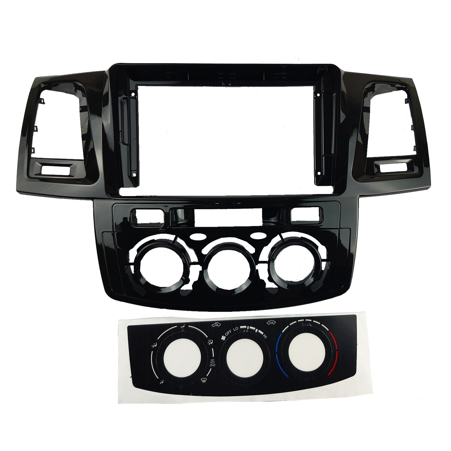 Panel de salpicadero para Toyota Fortuner Vigo Hilux 2007, reproductor de DVD GPS estéreo, instalación envolvente, Kit de placa frontal, marco de Radio: UV Black