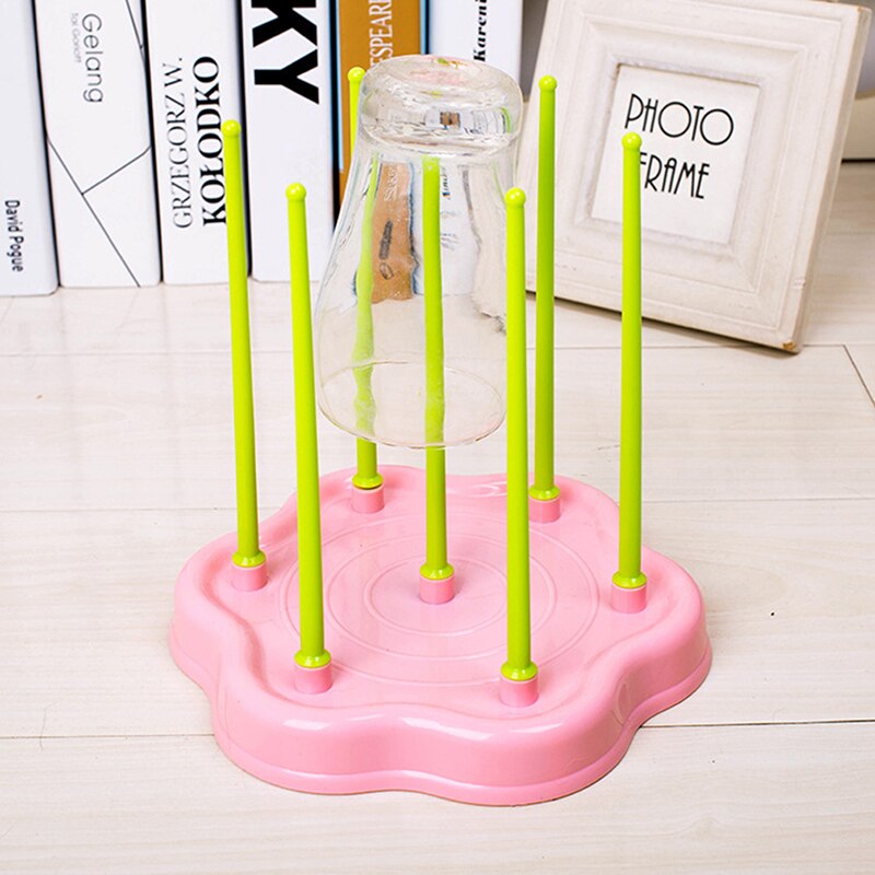 Escurridor antibiótico, estante para secador, soporte de alimentación, Soporte seguro para la salud, estante para botellas de drenaje, práctico estante para secar botellas de bebé: pink
