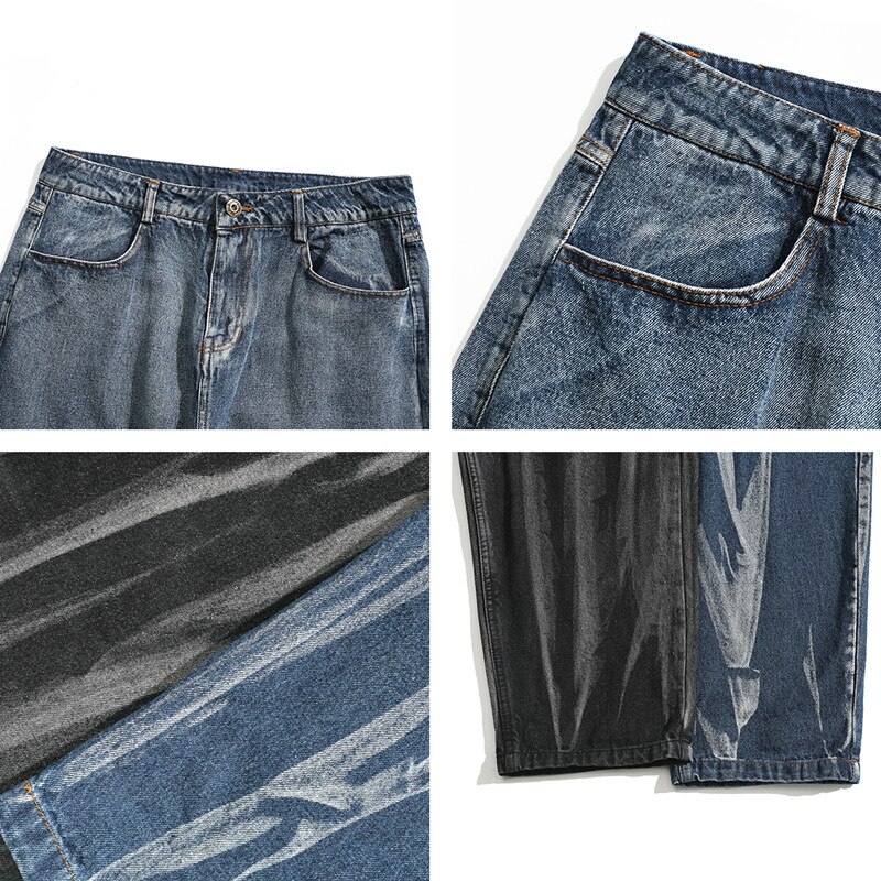 Hip Hop pantalones vaqueros rectos Streetwear Casual Denim Pantalones de Hombre Ropa coreana Cargo pantalones ropa Kpop apilados Jeans hombre